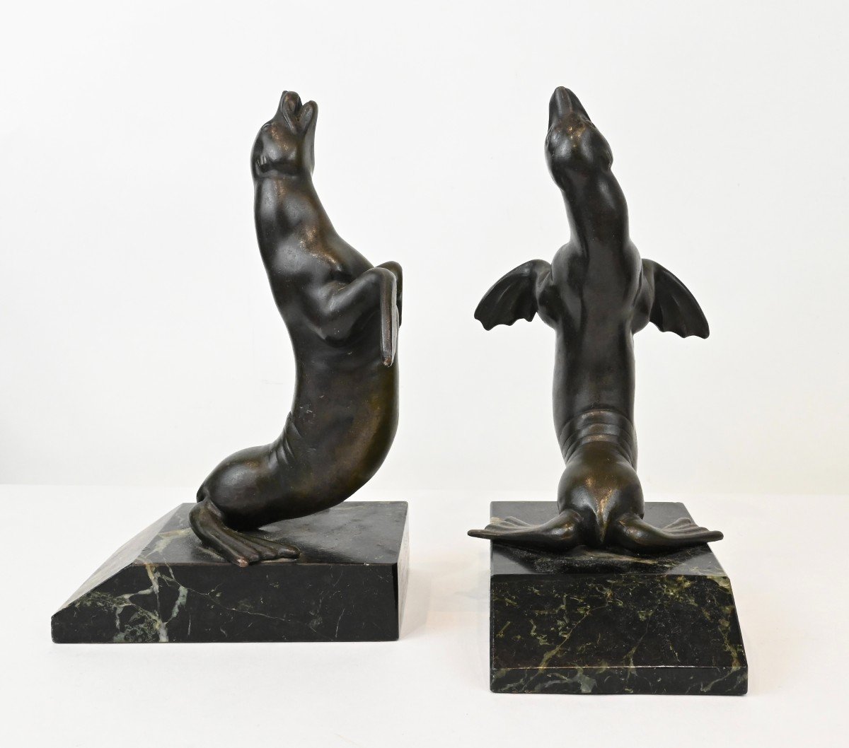 Pair Of Bookends Seals - France 1920s-photo-2